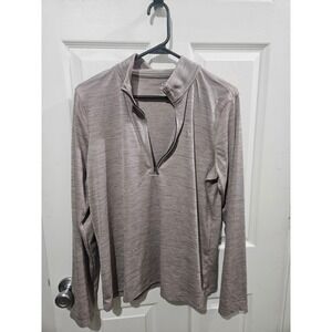 Under Armour Tech 2.0 Mens Quarter Zip Pullover Heathered Brown Taupe Large